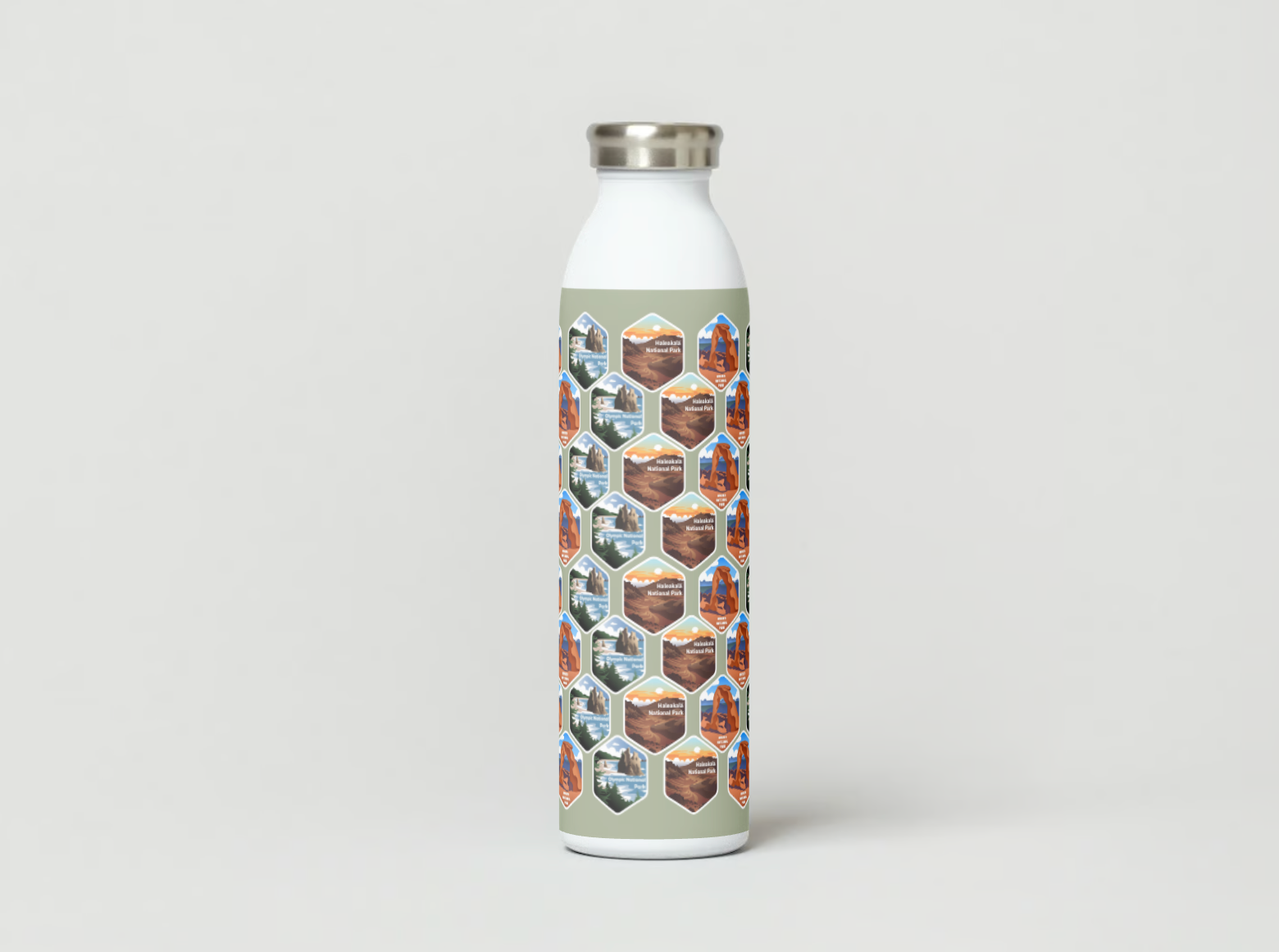 63 National Parks Engraved Thermo Bottle + Stickers