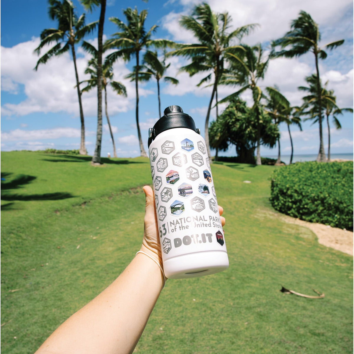 63 National Parks Engraved Water Bottle Set – 2 Pack 32 oz + Stickers | Choose Your Colors - DOT.IT